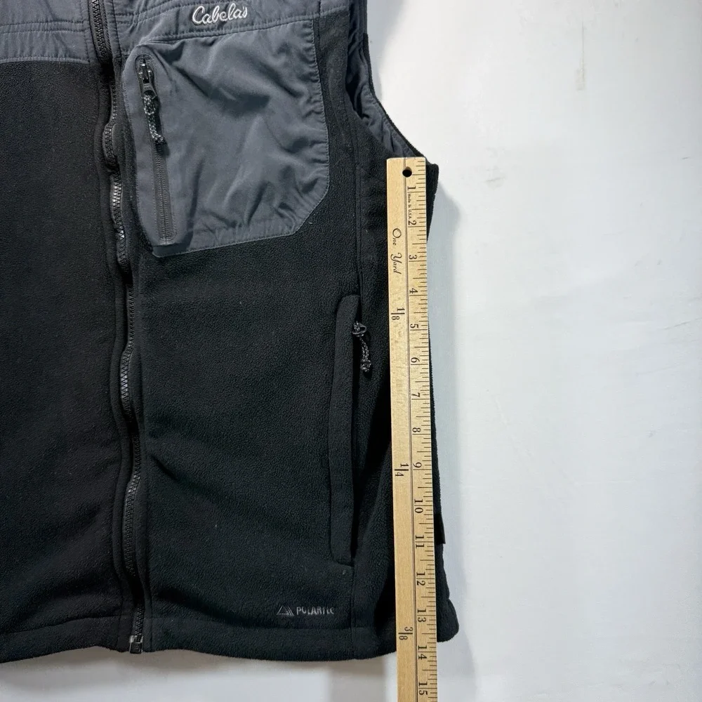 Cabelas Vest Mens Size M Black Polartec Fleece Full Zip Jacket Outdoors Hunting - Picture 6 of 12